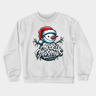 Merry Christmas Graffiti Snowman Crewneck Sweatshirt